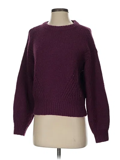 Pre-owned Madewell Pullover Sweater In Burgundy