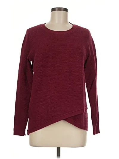 Pre-owned Madewell Pullover Sweater In Burgundy
