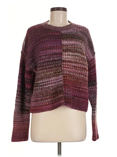 Pre-owned Madewell Pullover Sweater In Burgundy