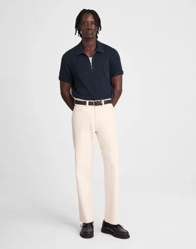 Madewell Quarter-zip Pique Polo Shirt In Blue