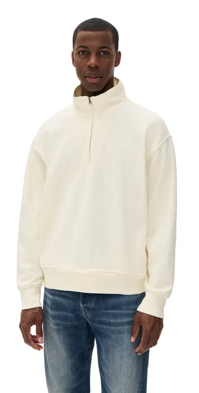 Madewell Quarter Zip Pullover Vintage Canvas In Neutral