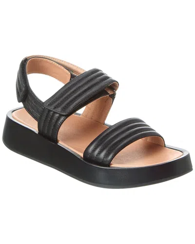 Madewell Quilted Leather Flatform Sandal In Black