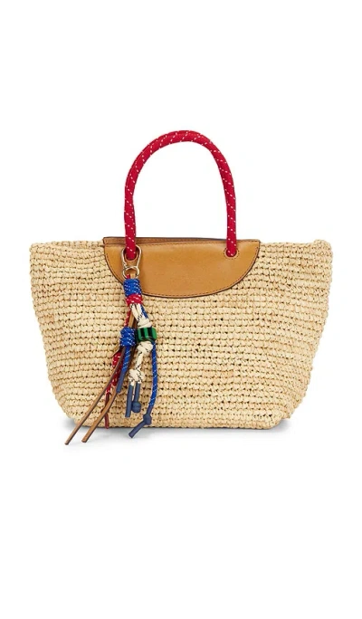 Madewell Raffia Mini Tote Bag In Festival Red Multi