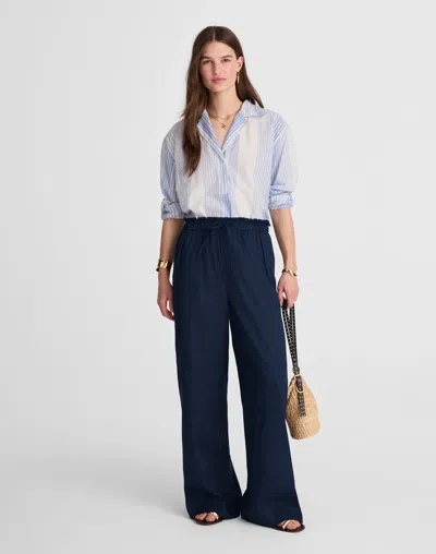 Madewell Raw-edge Drawstring Pant In Blue