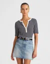 Madewell Raw-hem Denim Mini Skirt In Blue