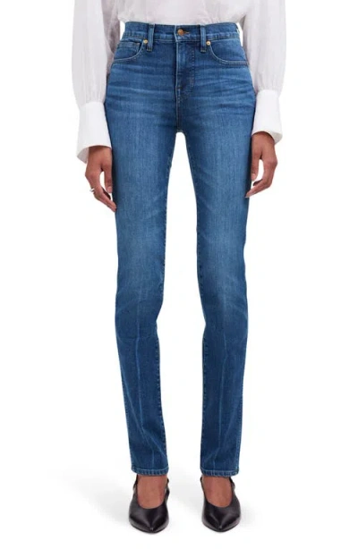 Madewell Raw Hem Mid Rise Stovepipe Jeans In Harsdale Wash