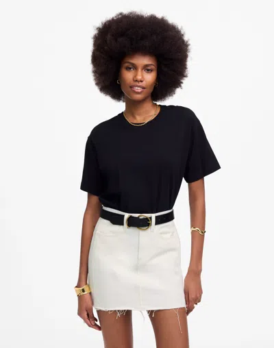 Madewell Raw-hem Mini Skirt In Pure White