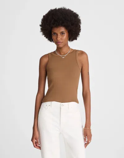 Madewell (re)generative Cotton High-neck Tank In Brown