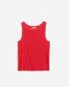 Madewell High Neck Cotton Tank In Cerise
