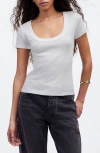 Madewell (re)generative Cotton Ribbed Scoopneck Tee In White