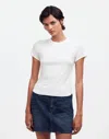 Madewell (re)generative Cotton Ribbed Crewneck Tee In Eyelet White