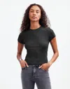 Madewell (re)generative Cotton Ribbed Crewneck Tee In Jet Black