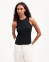 Madewell Ribbed Cutaway Tank In Jet Black