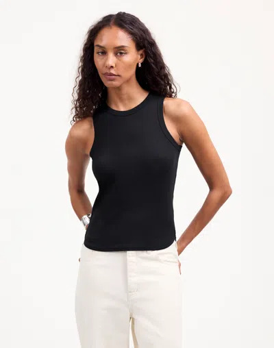 Madewell Ribbed Cutaway Tank In Jet Black
