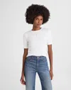Madewell (re)generative Cotton Ribbed Elbow-sleeve Tee In White