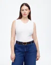 Madewell (re)generative Cotton Ribbed High V-neck Tank In White