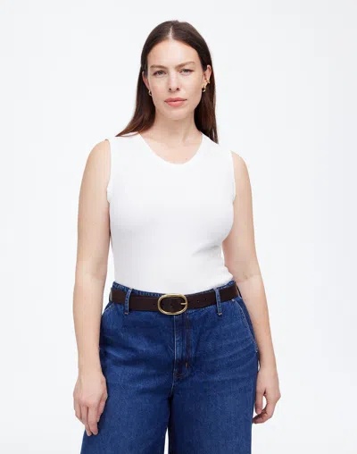 Madewell (re)generative Cotton Ribbed High V-neck Tank In White