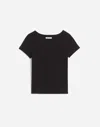 Madewell (re)generative Cotton Ribbed Scoopneck Tee In Jet Black