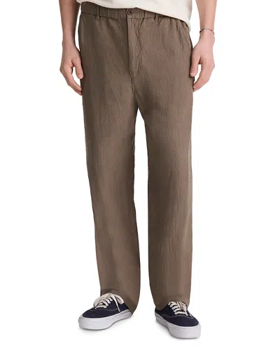 Madewell Regular Fit Linen Pants In Brown