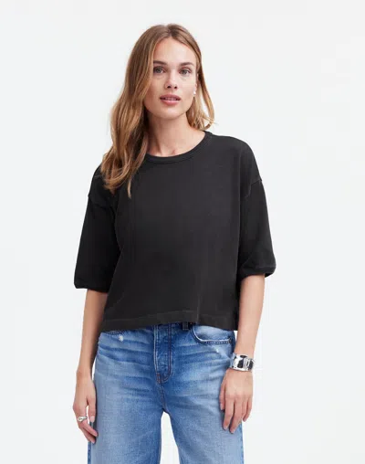 Madewell Relaxed Boxy Tee In Black Coal