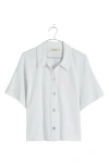 Madewell Relaxed Button-up Polo Shirt In Eyelet White
