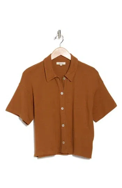 Madewell Relaxed Button-up Polo Shirt In Warm Coffee