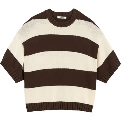 Madewell Relaxed Crewneck Cotton Sweater Tee In Brown