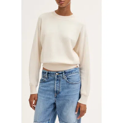 Madewell Relaxed Crewneck Wool Blend Sweater In White