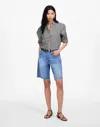 Madewell Relaxed Curved-hem Button-up Shirt In Black White Gingham