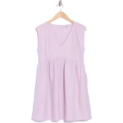 Madewell Relaxed Empire Waist Minidress In Subtle Lilac