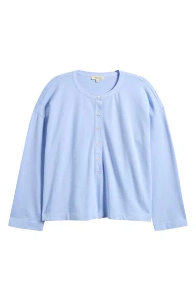 Madewell Relaxed Henley Long-sleeve Tee In Peri Blue