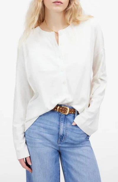 Madewell Relaxed Henley Long-sleeve Tee In White