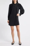 Madewell Relaxed Long Sleeve Minidress In True Black