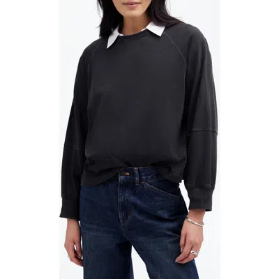 Madewell Relaxed Long Sleeve Raglan T-shirt In Black Coal