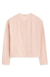 Madewell Relaxed Rib Button Front Cardigan In Pale Blush