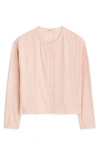Madewell Relaxed Rib Button Front Cardigan In Pale Blush