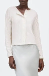 Madewell Relaxed Rib Button Front Cardigan In White