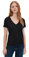 Madewell Relaxed Slub V Neck Updated Tee Jet Black In Black