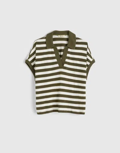 Madewell Relaxed V-neck Polo Shirt In Multi