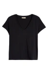 Madewell Whisper Cotton V-neck T-shirt In Jet Black