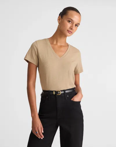 Madewell Relaxed V-neck Tee In Brown