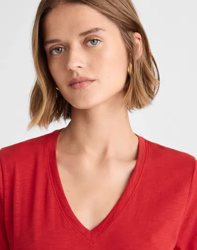 Madewell Relaxed V-neck Tee In Red