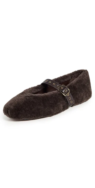 Madewell Remy Teddy Mary Janes Coffee Bean In Brown
