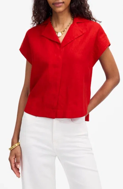 Madewell Resort Collar Shirt In Red