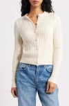 Madewell Rib Cotton & Merino Wool Blend Cardigan In Brown