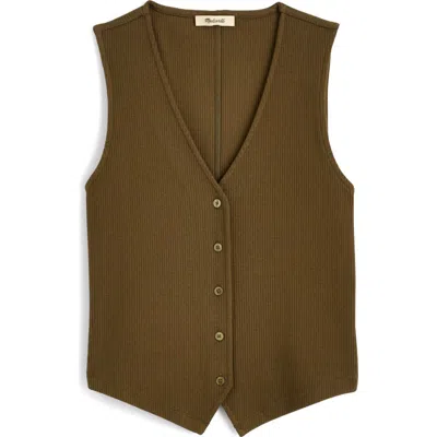 Madewell Rib V-neck Vest In Green