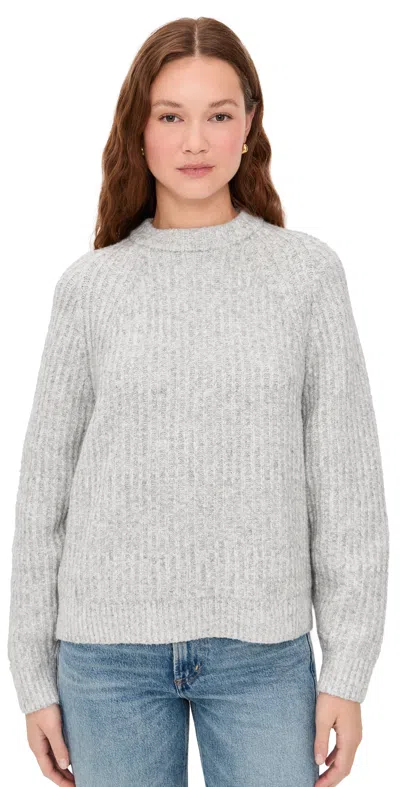 Madewell Ribbed Cotton-blend Sweater Heather Grey In Gray