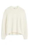 Madewell Ribbed Cotton Blend Sweater In Winter White