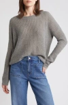 Madewell Ribbed Crewneck Sweater In Heather Pewter
