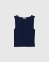 Madewell Ribbed Crewneck Vest Tank In Blue